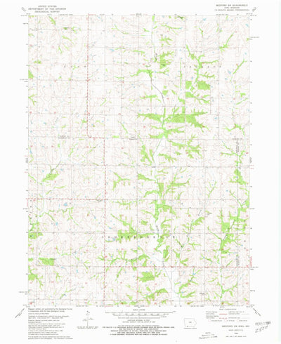 United States Geological Survey Bedford SW, MO-IA (1980, 24000-Scale) digital map