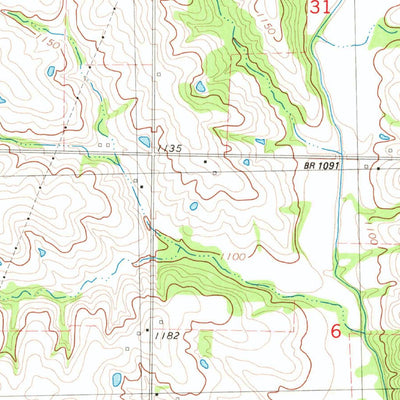 United States Geological Survey Bedford SW, MO-IA (1980, 24000-Scale) digital map