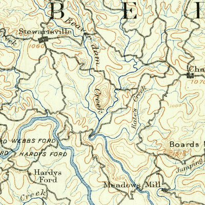 United States Geological Survey Bedford, VA (1890, 125000-Scale) digital map