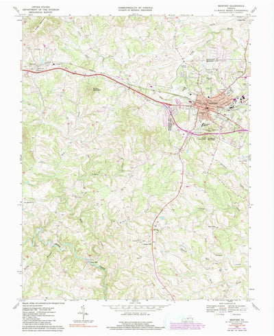 United States Geological Survey Bedford, VA (1967, 24000-Scale) digital map