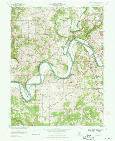 United States Geological Survey Bedford West, IN (1957, 24000-Scale) digital map