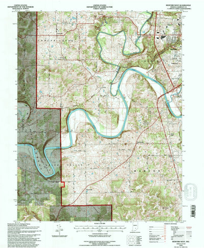 United States Geological Survey Bedford West, IN (1993, 24000-Scale) digital map