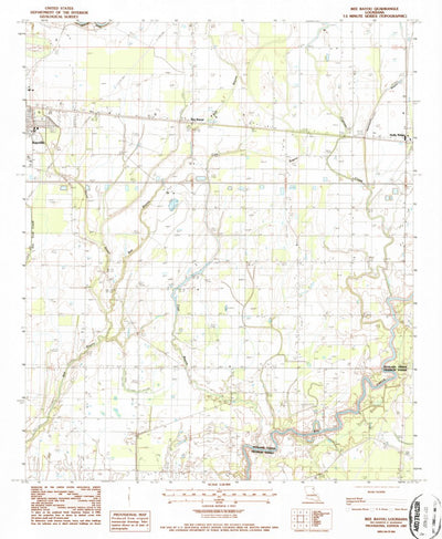 United States Geological Survey Bee Bayou, LA (1987, 24000-Scale) digital map