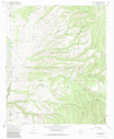 United States Geological Survey Bee Canyon, AZ (1967, 24000-Scale) digital map