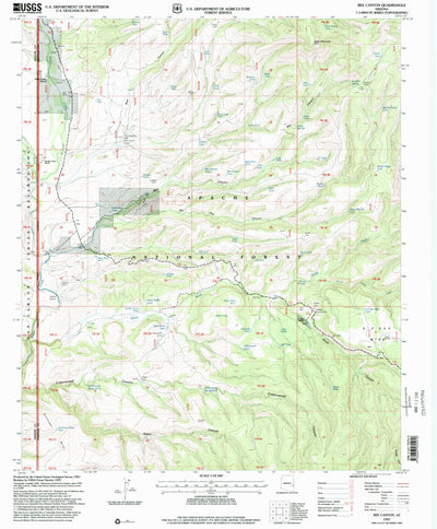 United States Geological Survey Bee Canyon, AZ (1997, 24000-Scale) digital map