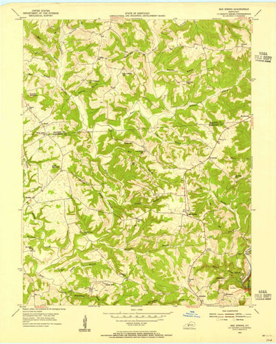United States Geological Survey Bee Spring, KY (1953, 24000-Scale) digital map
