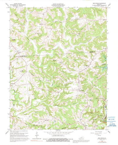 United States Geological Survey Bee Spring, KY (1966, 24000-Scale) digital map