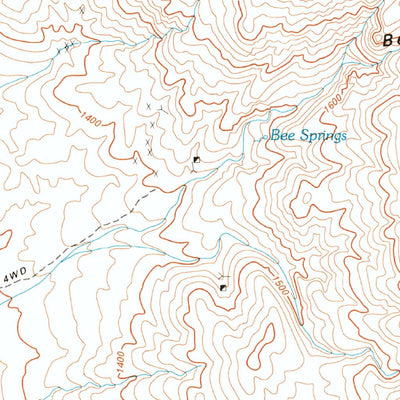 United States Geological Survey Bee Springs Canyon, CA (1992, 24000-Scale) digital map