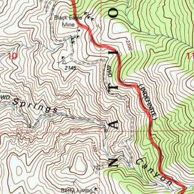 United States Geological Survey Bee Springs Canyon, CA (1994, 24000-Scale) digital map