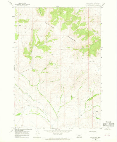 United States Geological Survey Beech Creek, MT (1965, 24000-Scale) digital map