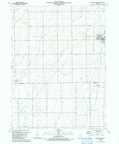 United States Geological Survey Beecher West, IL (1990, 24000-Scale) digital map