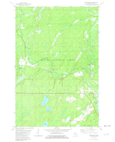 United States Geological Survey Beechwood, MI (1981, 24000-Scale) digital map