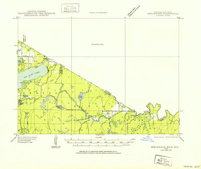 United States Geological Survey Beechwood, MI-WI (1938, 48000-Scale) digital map