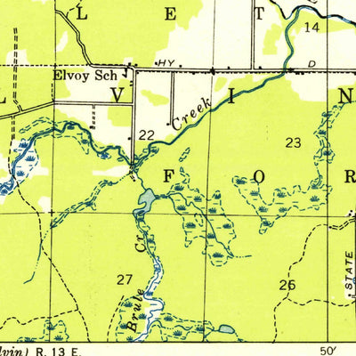 United States Geological Survey Beechwood, MI-WI (1938, 48000-Scale) digital map