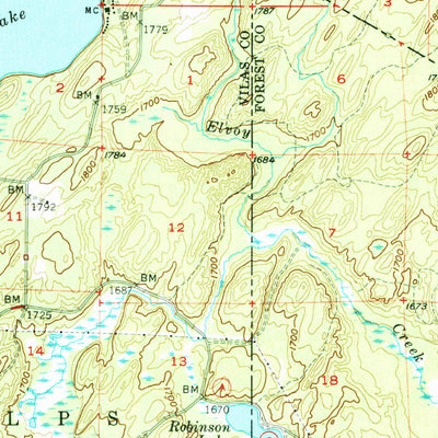 United States Geological Survey Beechwood, MI-WI (1956, 62500-Scale) digital map