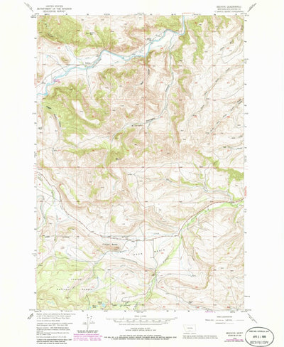 United States Geological Survey Beehive, MT (1956, 24000-Scale) digital map
