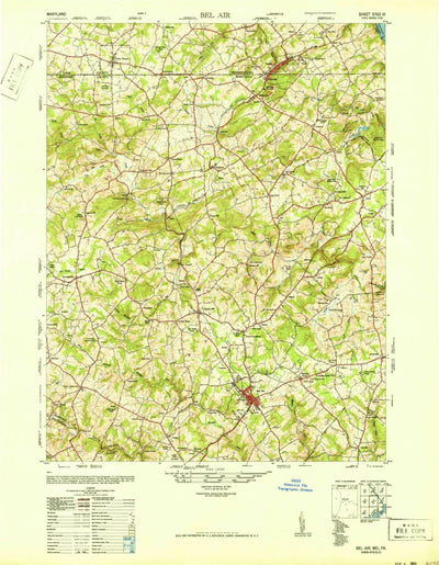 United States Geological Survey Belair, MD-PA (1948, 62500-Scale) digital map