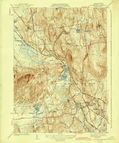 United States Geological Survey Belchertown, MA (1943, 31680-Scale) digital map