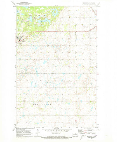 United States Geological Survey Belcourt, ND (1968, 24000-Scale) digital map