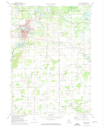 United States Geological Survey Belding, MI (1972, 24000-Scale) digital map