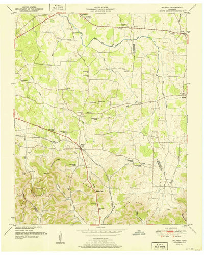 United States Geological Survey Belfast, TN (1951, 24000-Scale) digital map