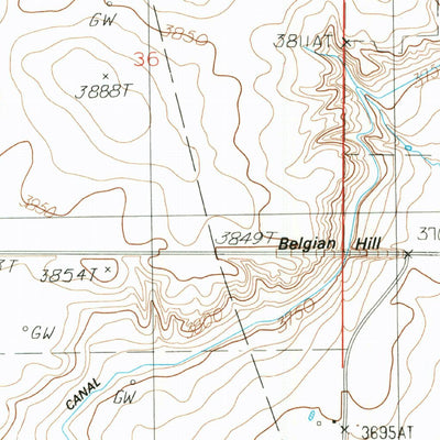 United States Geological Survey Belgian Hill, MT (1985, 24000-Scale) digital map