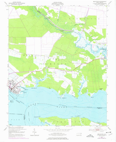 United States Geological Survey Belhaven, NC (1951, 24000-Scale) digital map