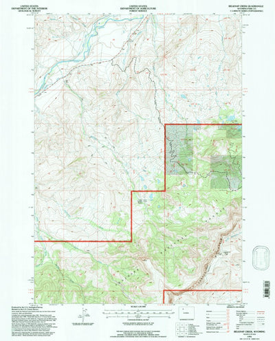 United States Geological Survey Belknap Creek, WY (1991, 24000-Scale) digital map
