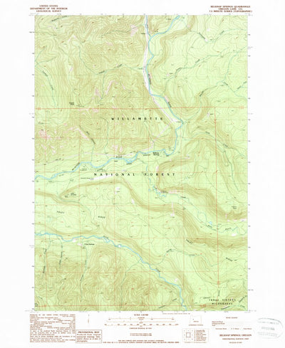 United States Geological Survey Belknap Springs, OR (1989, 24000-Scale) digital map
