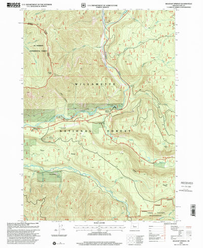 United States Geological Survey Belknap Springs, OR (1997, 24000-Scale) digital map