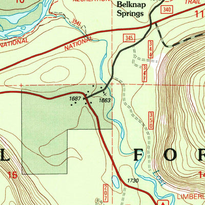 United States Geological Survey Belknap Springs, OR (1997, 24000-Scale) digital map