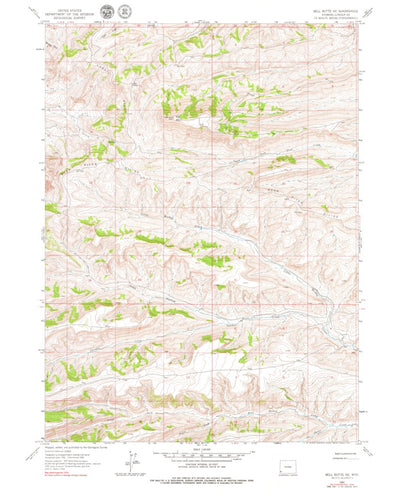 United States Geological Survey Bell Butte NE, WY (1962, 24000-Scale) digital map