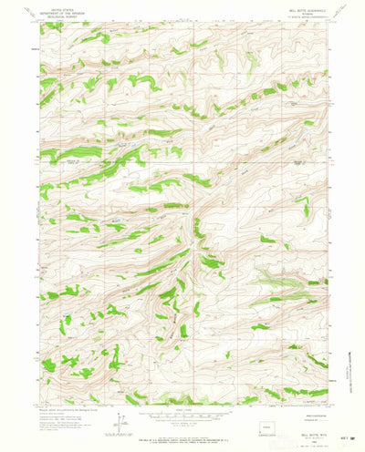 United States Geological Survey Bell Butte, WY (1962, 24000-Scale) digital map
