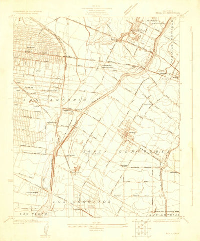 United States Geological Survey Bell, CA (1923, 24000-Scale) digital map