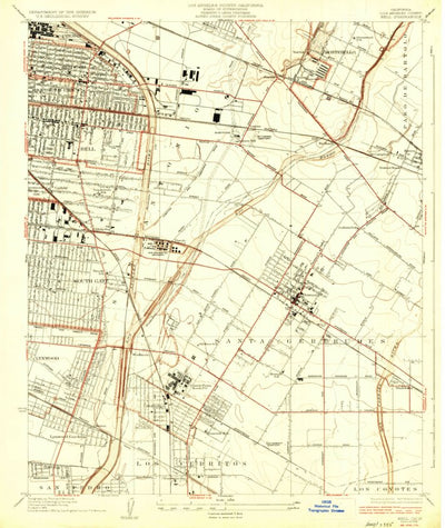 United States Geological Survey Bell, CA (1936, 24000-Scale) digital map