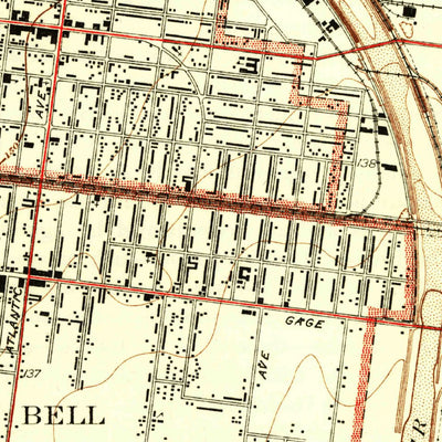 United States Geological Survey Bell, CA (1936, 24000-Scale) digital map