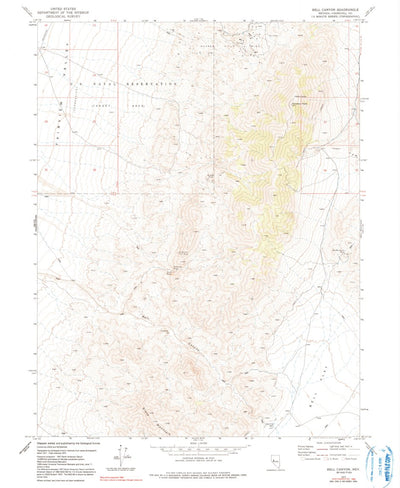 United States Geological Survey Bell Canyon, NV (1972, 24000-Scale) digital map