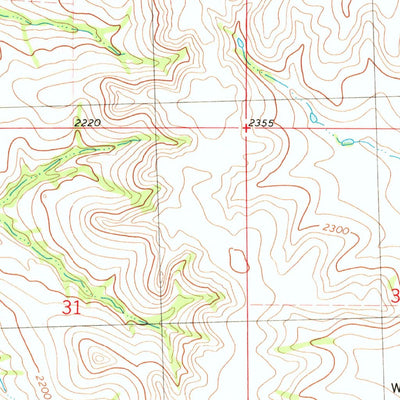 United States Geological Survey Bell Coulee East, ND (1980, 24000-Scale) digital map