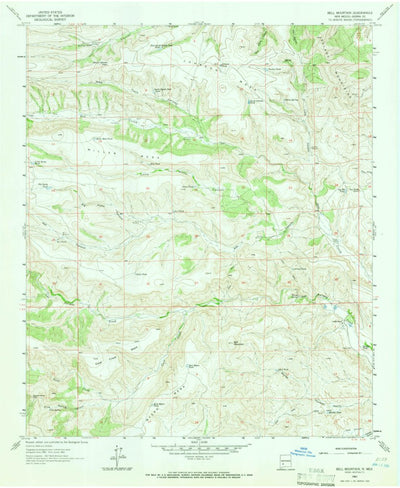 United States Geological Survey Bell Mountain, NM (1963, 24000-Scale) digital map