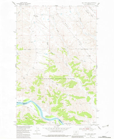 United States Geological Survey Bell Ridge West, MT (1954, 24000-Scale) digital map