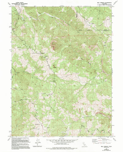 United States Geological Survey Bell Springs, CA (1969, 24000-Scale) digital map