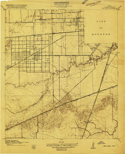 United States Geological Survey Bellaire, TX (1915, 24000-Scale) digital map