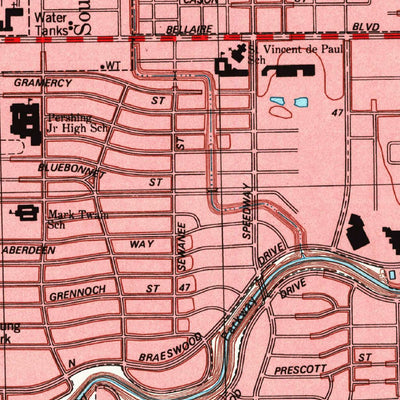 United States Geological Survey Bellaire, TX (1995, 24000-Scale) digital map