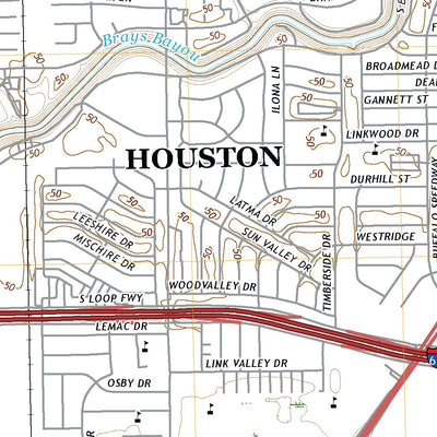 United States Geological Survey Bellaire, TX (2022, 24000-Scale) digital map