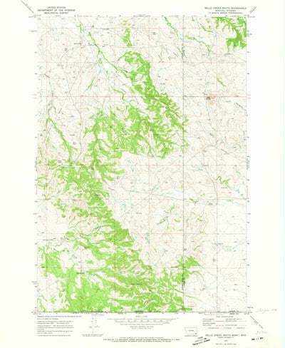 United States Geological Survey Belle Creek South, MT-WY (1970, 24000-Scale) digital map
