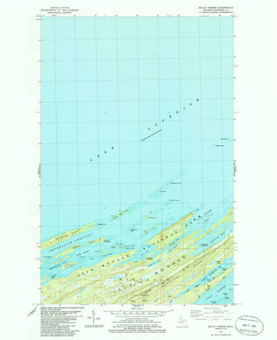 United States Geological Survey Belle Harbor, MI (1985, 24000-Scale) digital map