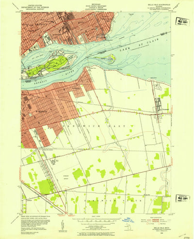 United States Geological Survey Belle Isle, MI (1952, 24000-Scale) digital map