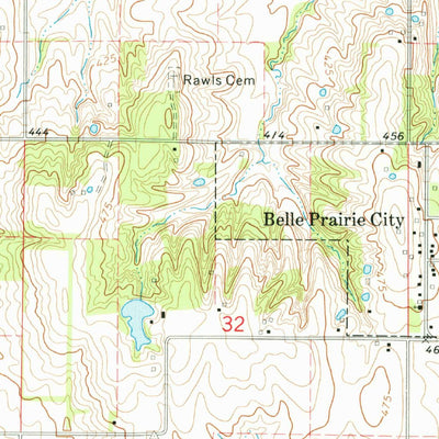 United States Geological Survey Belle Prairie City, IL (1974, 24000-Scale) digital map