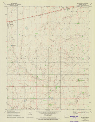 United States Geological Survey Bellefont, KS (1972, 24000-Scale) digital map