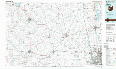 United States Geological Survey Bellefontaine, OH (1986, 100000-Scale) digital map